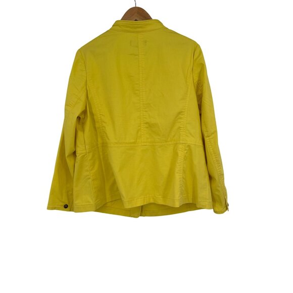 Talbots Plus Womens Yellow military denim Jacket Size 14W Cotton stretch - Picture 5 of 7